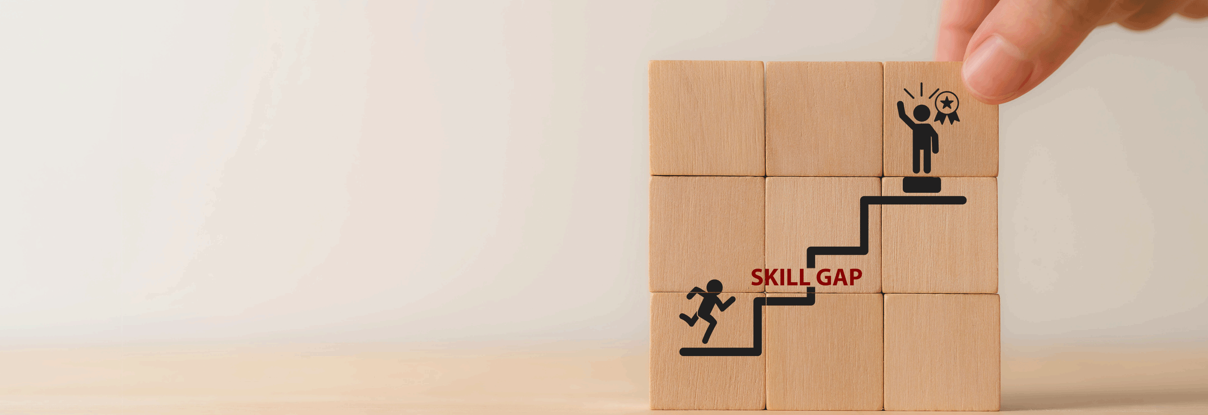 a person arranging a rubik's cube which describes skill gap